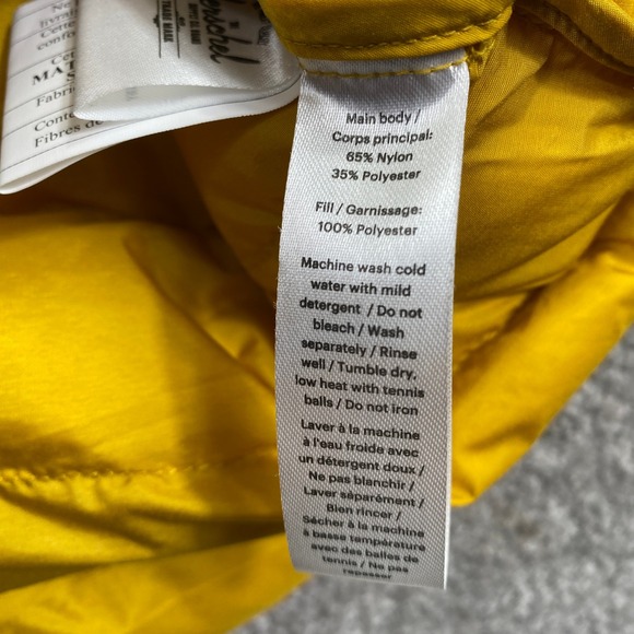 Herschel Supply Co Puffer Jacket Yellow Quilted LS Collarless Women's S - Picture 3 of 11